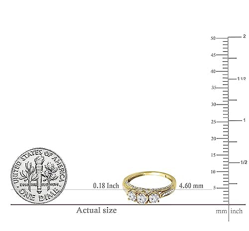 DazzlingRock Collection (KS160-14Y25) ladies' ring: 14K yellow gold, round cut, IJ diamond