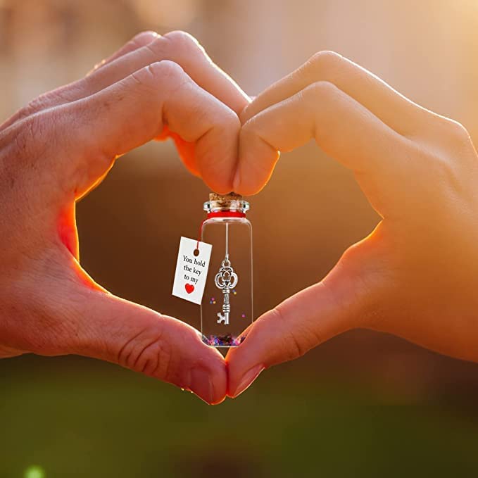 VELENTI Love Romantic Gift for Him and Her | Love Bottle with Hanging Key