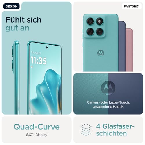 Motorola Edge 60 Fusion Smartphone (8GB RAM, 256 Speicher) inkl. Schutzcover + Handyhalter