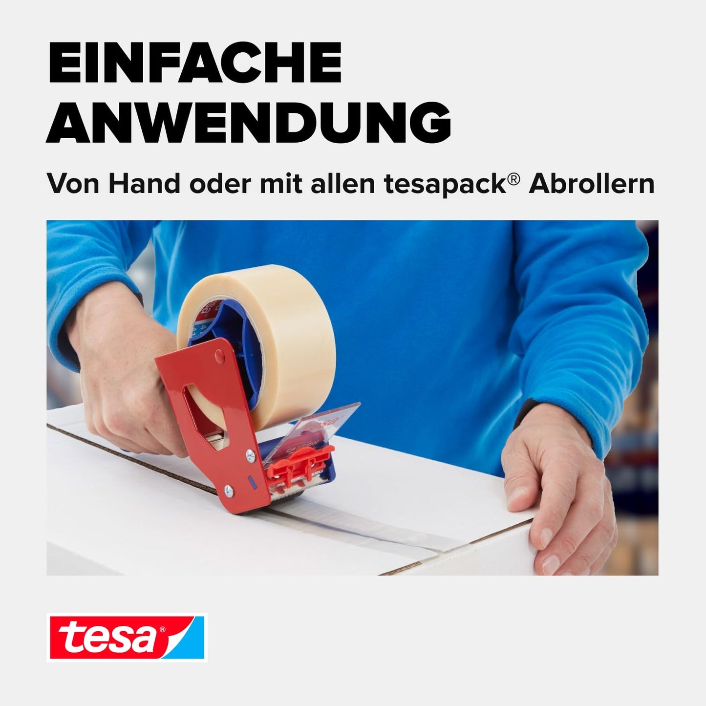 tesa 64014 packaging tape (transparent): 6 rolls of 66m x 50mm, quiet & UV-resistant