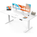 Flamaker Desk (160x80cm): Electrically height adjustable with memory function in white