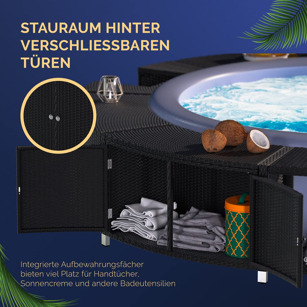Casaria® Luxus Whirlpool-Verkleidung aus FSC®-zertifiziertem Eukalyptus-Hartholz