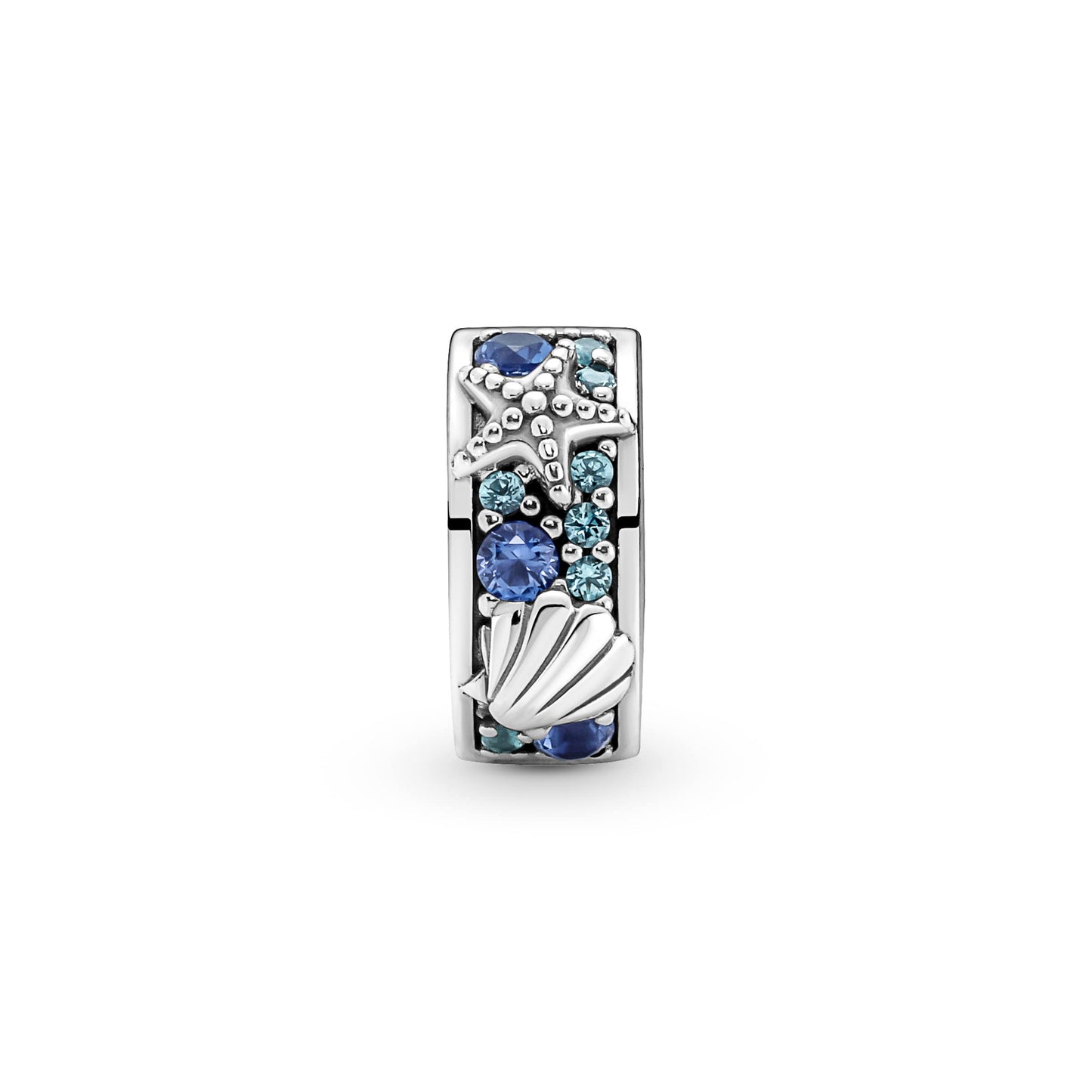PANDORA Moments Tropischer Seestern & Muschel Clip-Charm aus Sterling-Silber mit Cubic Zirkonia