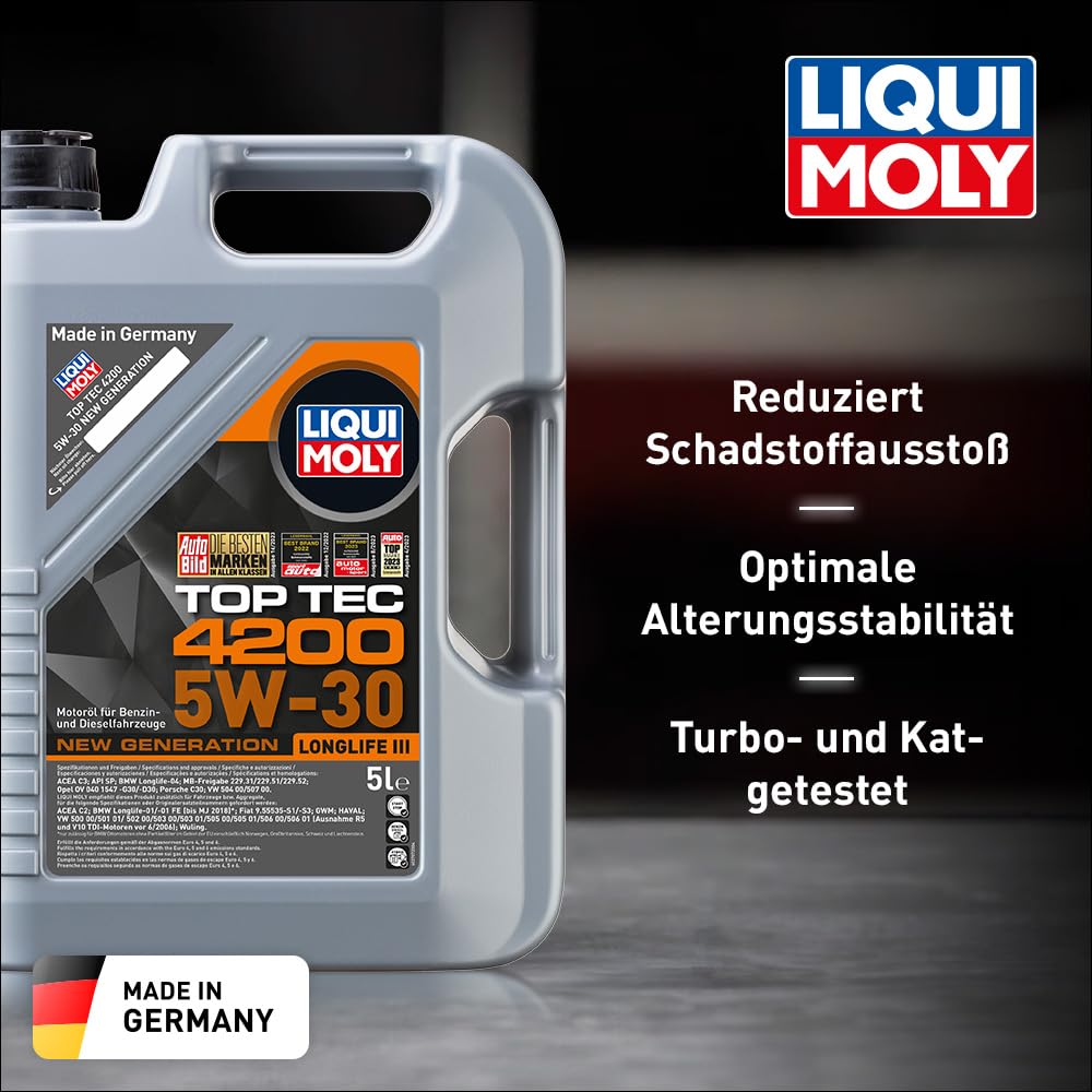 LIQUI MOLY Top Tec 4200 5W-30 New Generation (5 liters): Synthetic technology engine oil