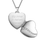 AMOONIC Heart Locket - Silver 925: Photo Amulet Necklace with Engraving | Love Gift