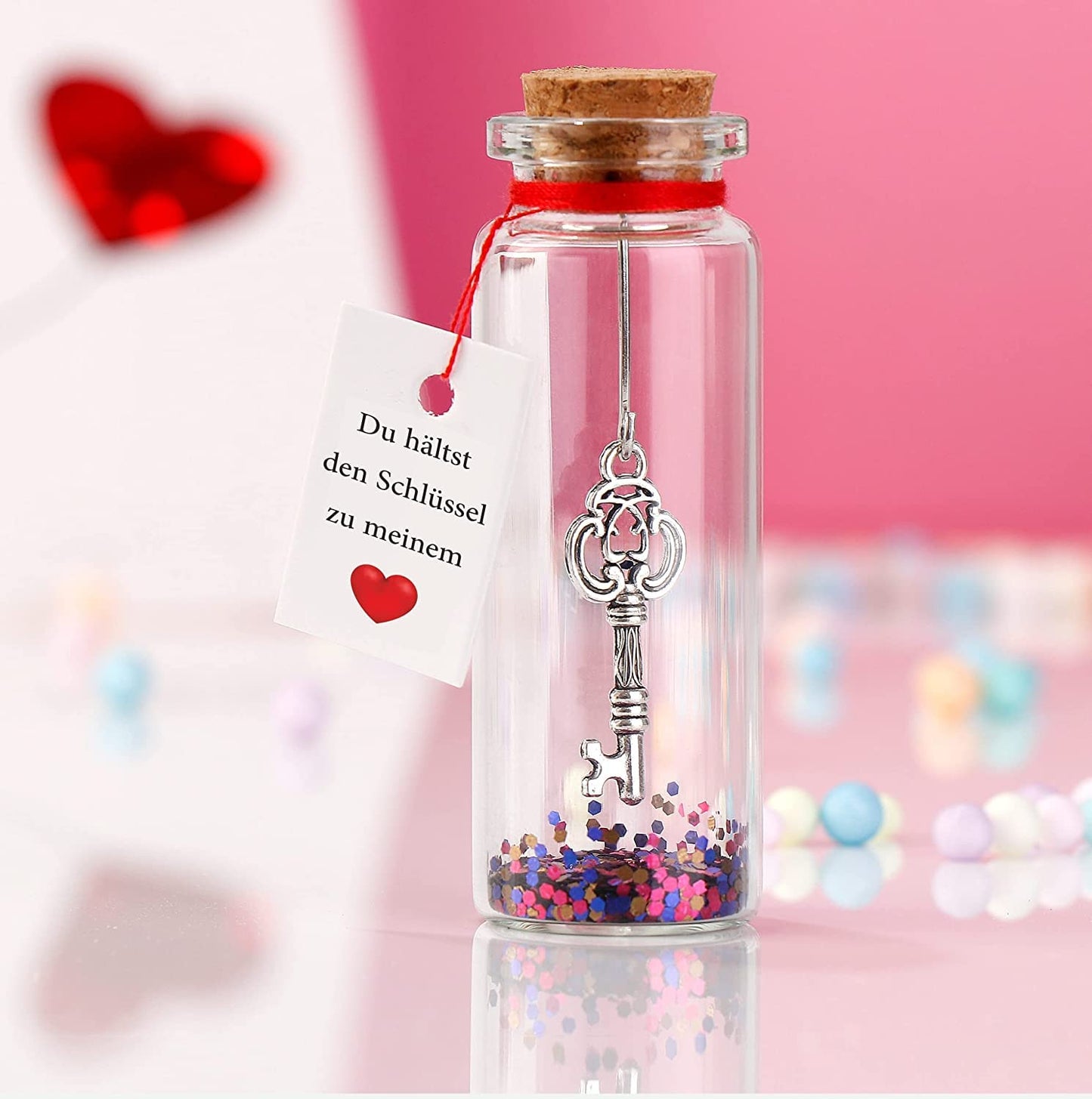 VELENTI Love Romantic Gift for Him and Her | Love Bottle with Hanging Key