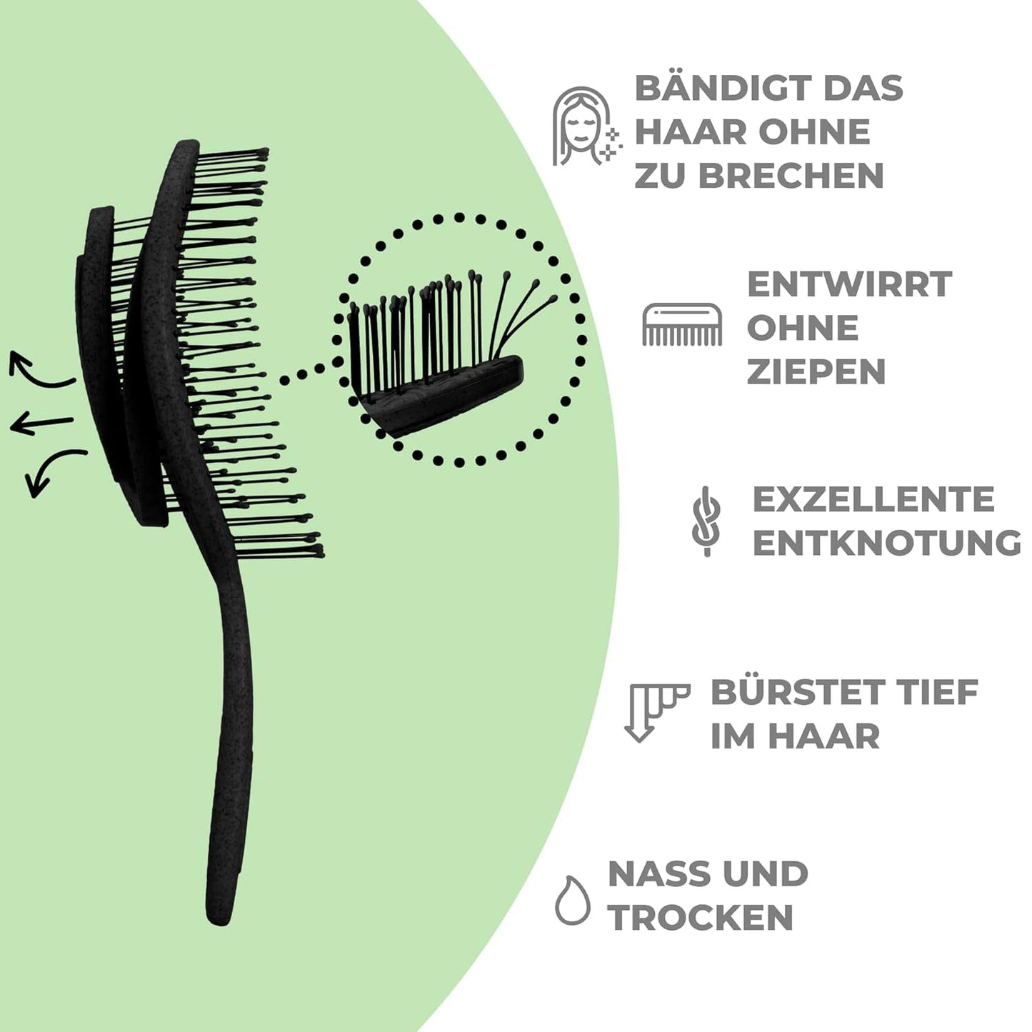 Ninabella Detangling Brush - For all hair types & sustainable care