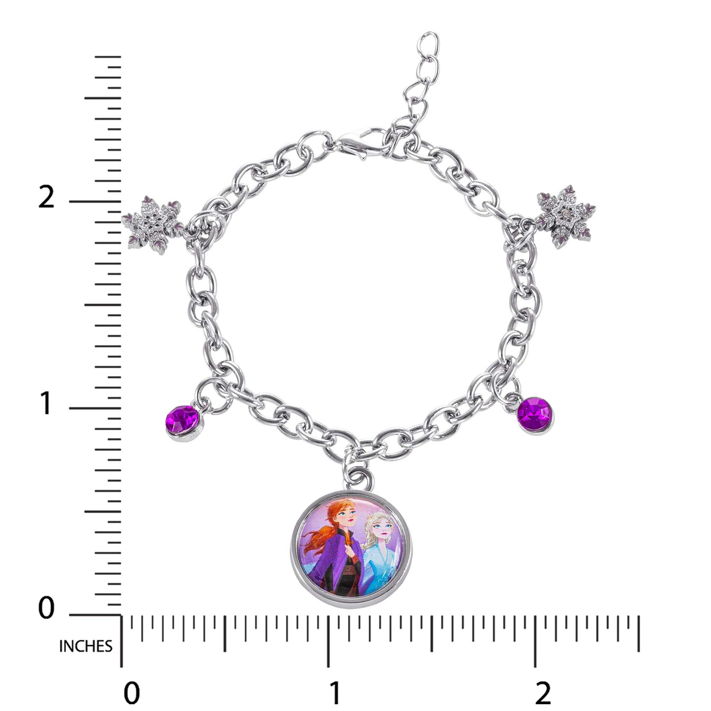 Disney 'Frozen' Crystal Metal Stone Charm Bracelet for Women - 17cm