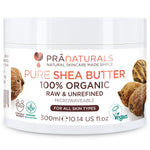 PraNaturals 100% Organic Shea Butter (300ml), Raw, Unrefined Extra Virgin A-Grade