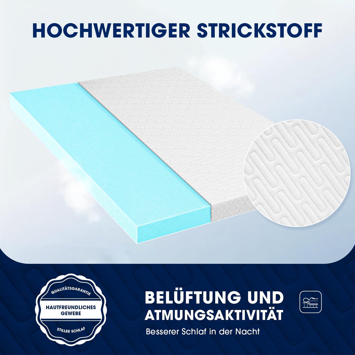DOPEDIO mattress topper | Ergonomic memory foam topper with bamboo cover