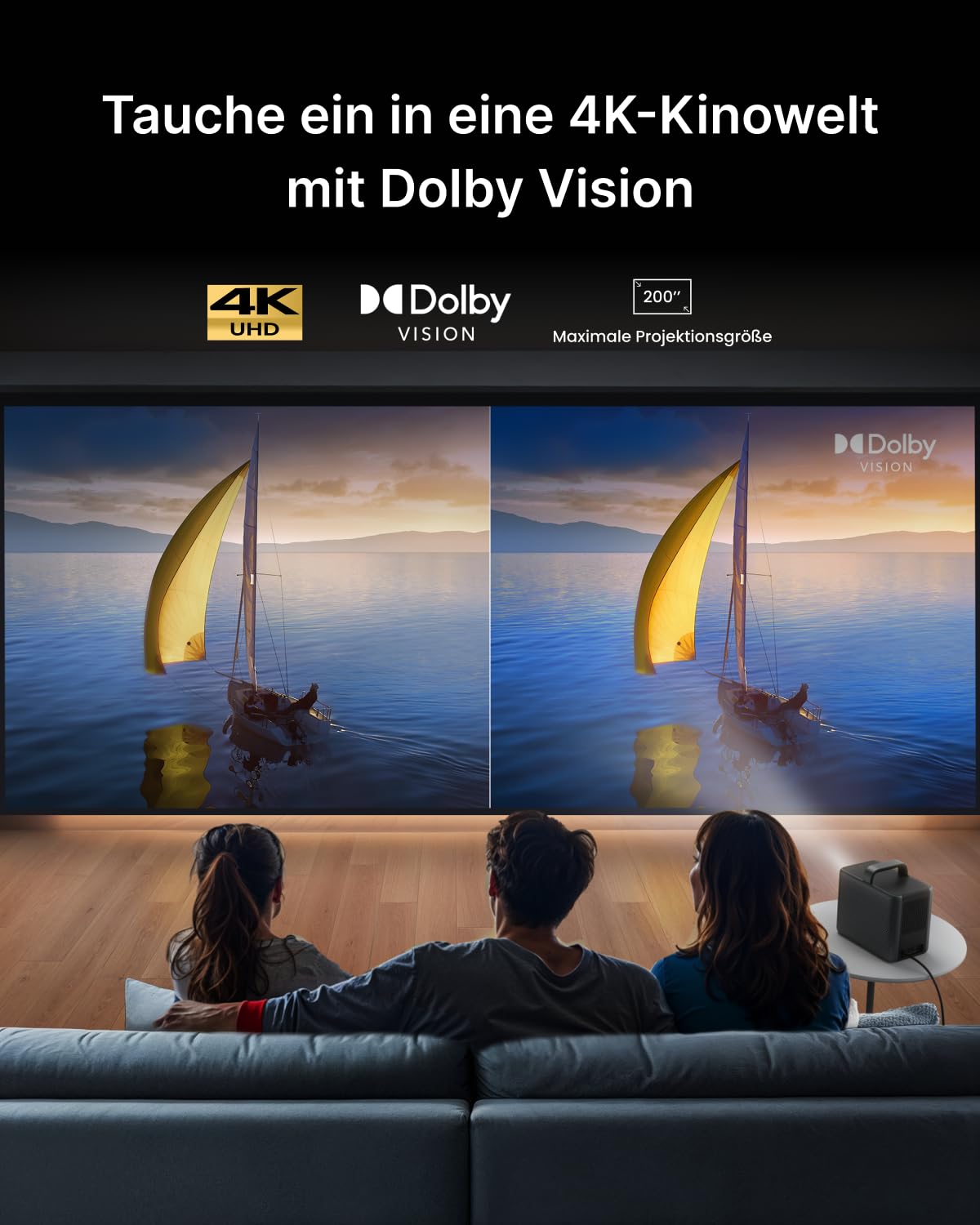 NEBULA Cosmos 4K SE Smart Projector: Dolby Vision projector with Google TV, Ultra HD decoding
