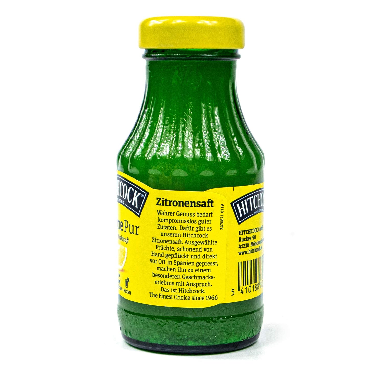HITCHCOCK Pure Lemon 100% Direct Juice (12-pack): Premium lemon juice in 0.2-liter glass bottles