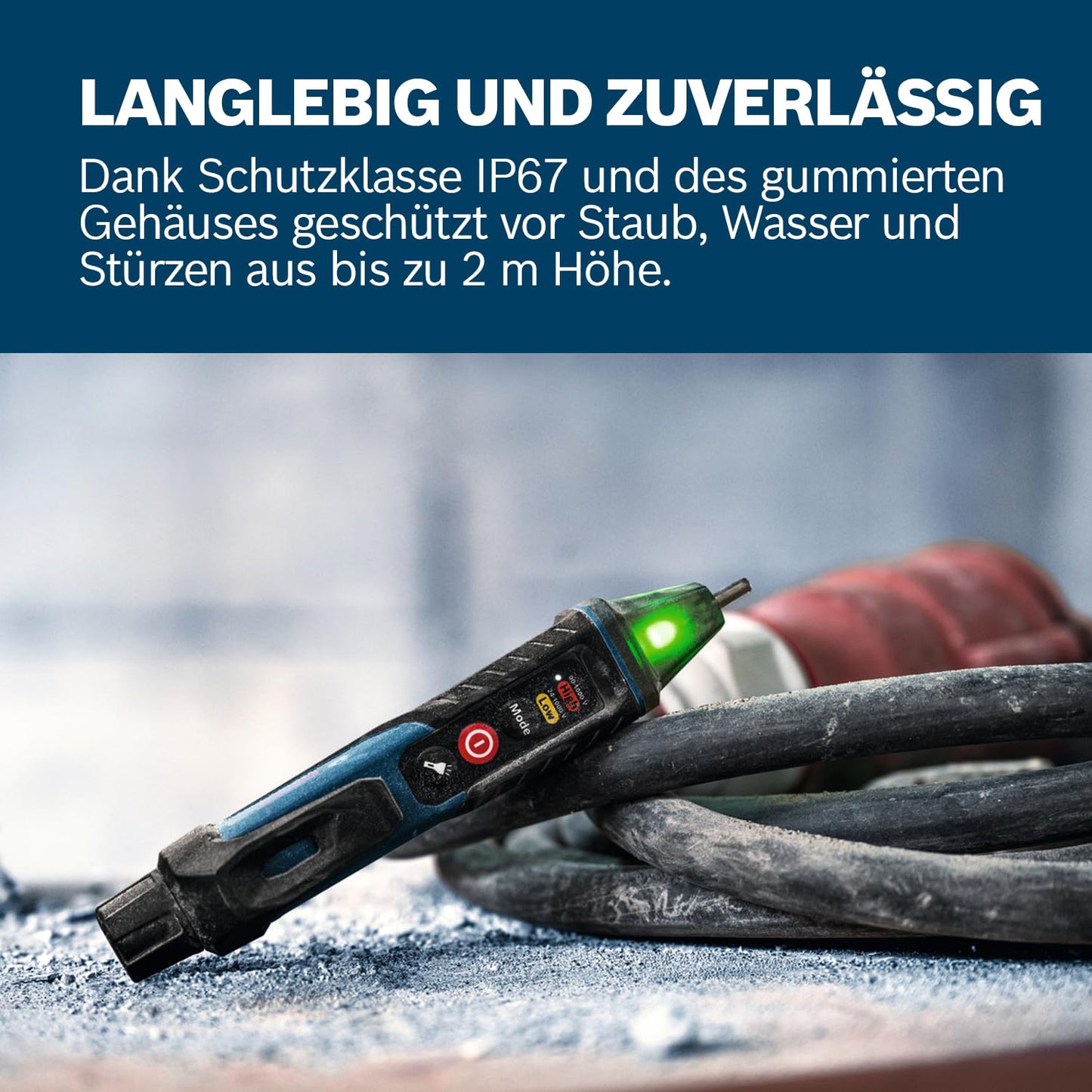Bosch electrical measuring device (GVD 1000-17) with integrated flashlight & belt clip