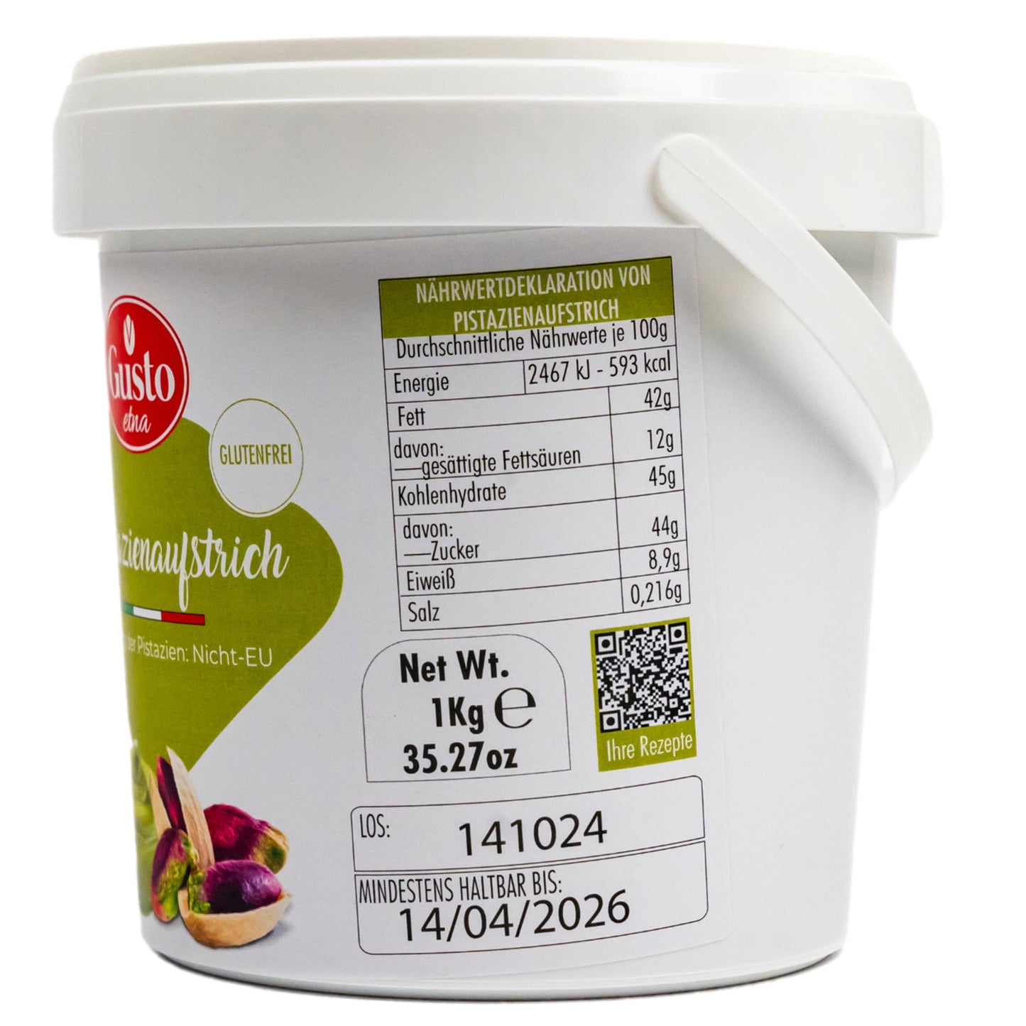 Pistachio cream (1kg) from Italy/Sicily | Spread, desserts or for Dubai chocolate