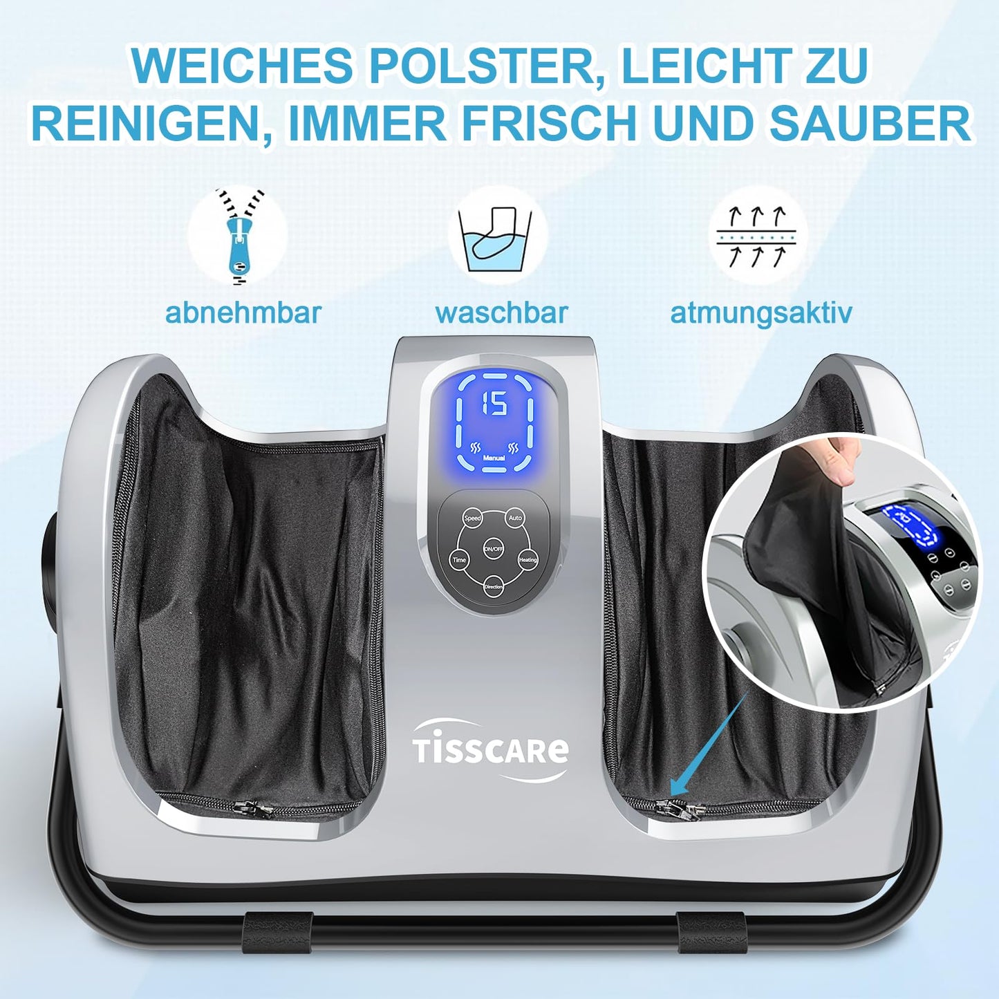 Shiatsu Fuß- und Handmassagegerät mit Wärme: für Plantarfasziitis, Tiefenmassage