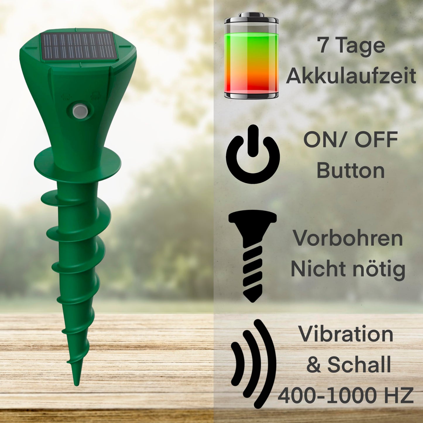 EdenGardens® 'MOLE Repeller' (2er Pack) Maulwurf-Vertreiber OHNE Karbid
