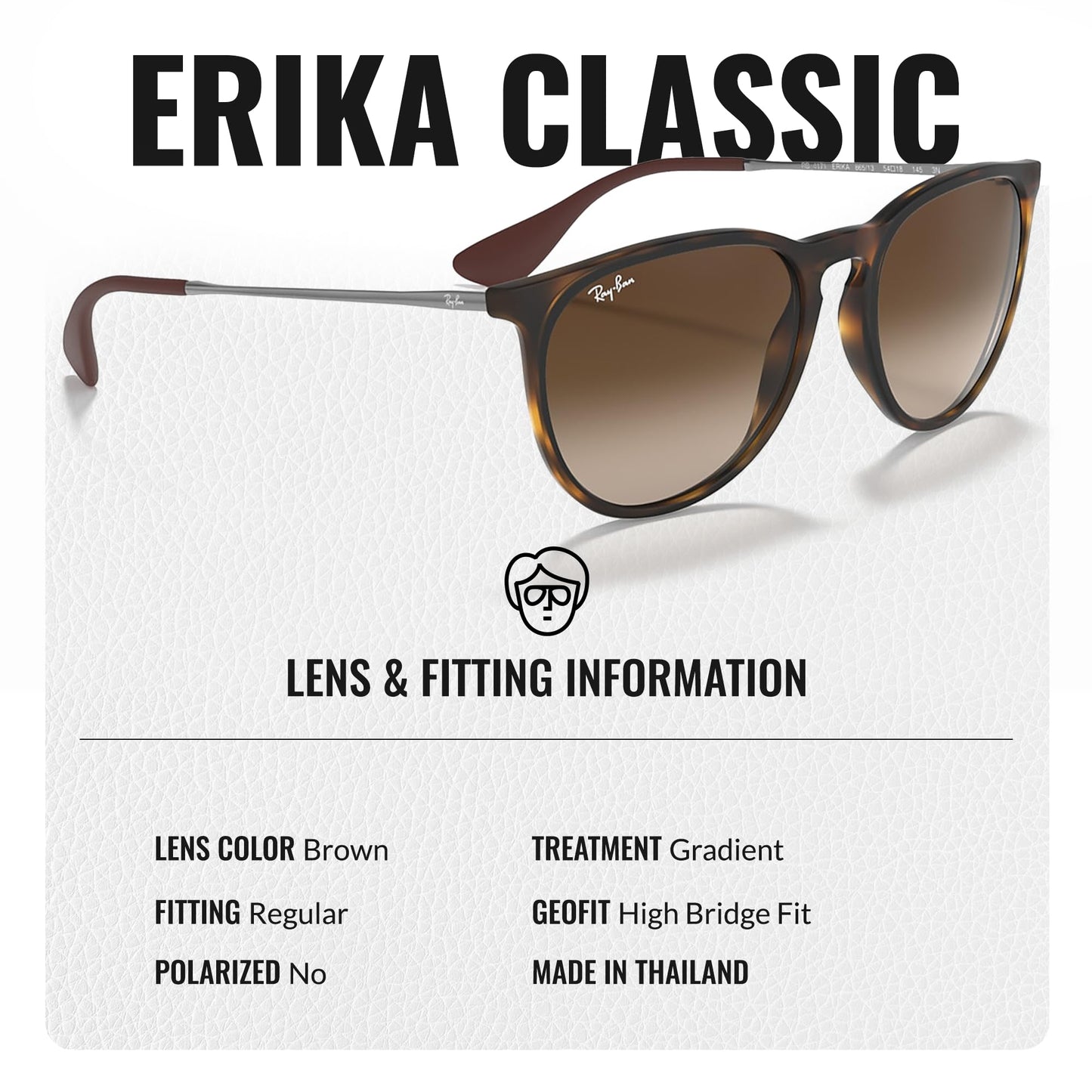 Ray Ban 'RB4171' Erika Panto-Classic Sunglasses Set for Women including Case