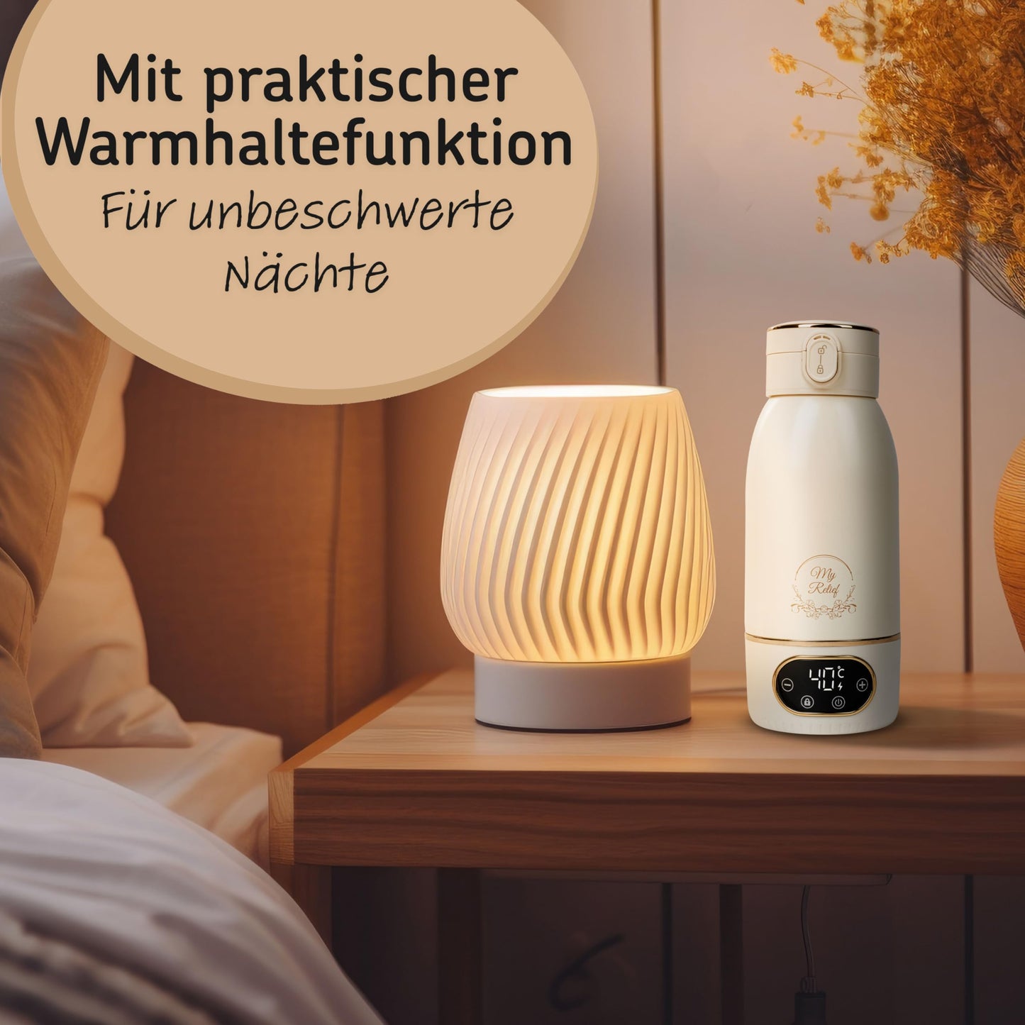 My Relief Battery Thermos, Bottle Warmer (18000mAh) 35-85°C Adjustable