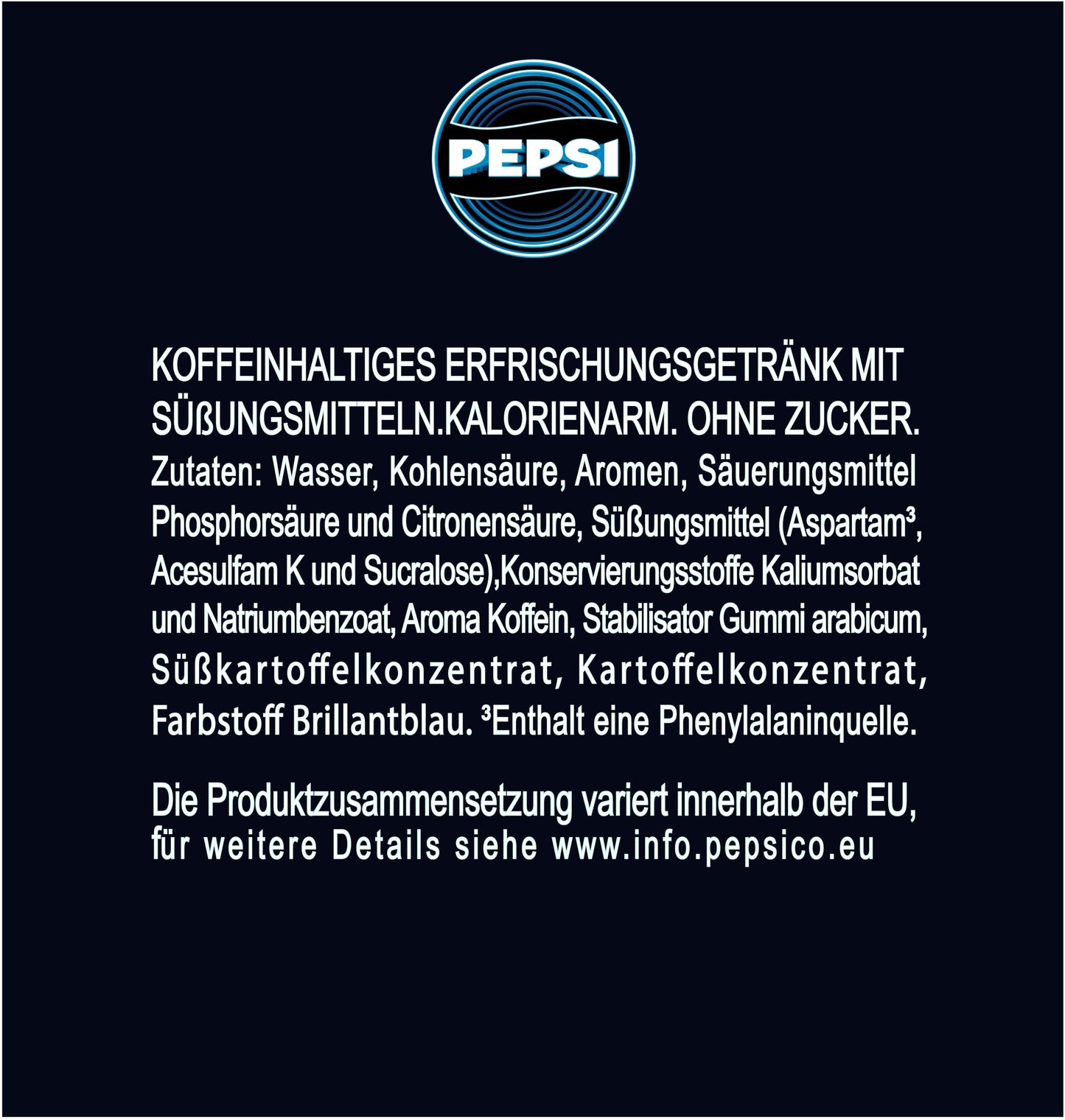 Pepsi Electric Blue - Zero Sugar (6x 0.5l) | The new limited edition from Pepsi