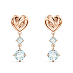 Swarovski 'Lifelong Heart' Drop Earrings: Sparkling with rose gold alloy layer