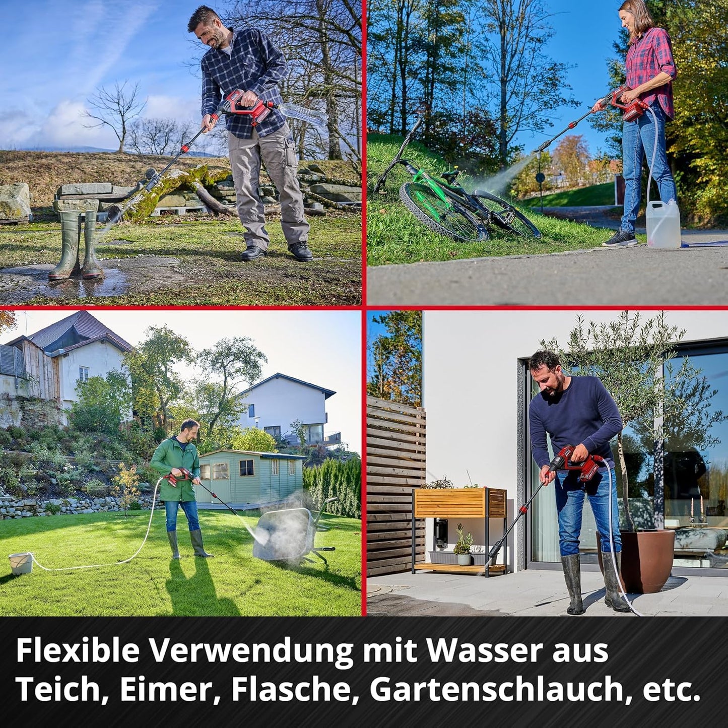 Einhell cordless pressure washer gun HYPRESSO 18/24-1 Power X-Change including accessories (18V, 24 bar, 240 L/h)