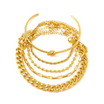 Ensemble de bracelets à la mode en acier inoxydable | Cadeau de bijoux de luxe pour les femmes
