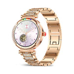 Montre intelligente pour femme avec affichage lumineux coloré | Mesure de la fréquence cardiaque, appels Bluetooth, étanche
