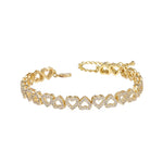 Bracelet coeur pour femme | Plaqué or/argenté avec zircone : cadeau élégant