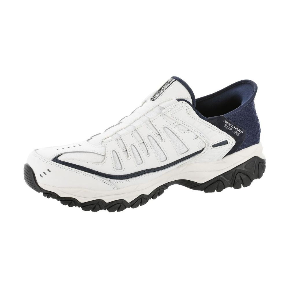 Skechers 'Afterburn M. Fit Grill Captain' Men's Slip-In Shoes (White-Navy)