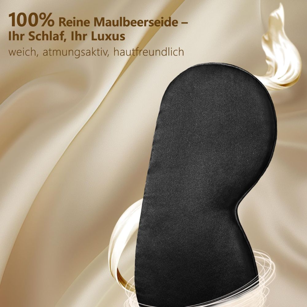 AOSUN sleep mask made of 100% organic silk: lightproof & skin-friendly, OEKO-TEX