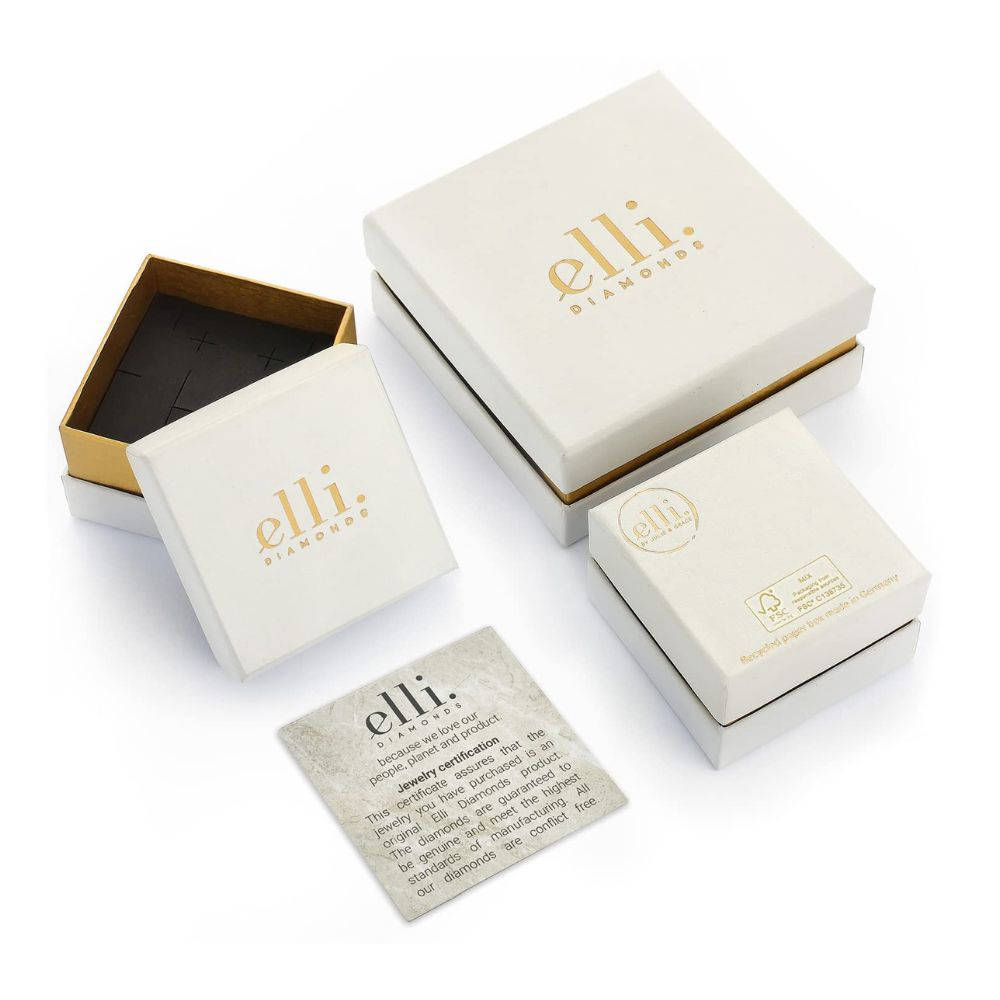 Elli DIAMONDS Verlobungsring für Damen: Edel-Trio mit Diamant (0.22ct.) in 585 Gelbgold