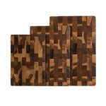 Set of 3 Double-Sided Cutting Boards Made of Acacia Wood | Premium Kitchen Board, Water-Repellent