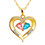 Collier de cœur personnalisé avec pierre de naissance | Cadeau pour des occasions spéciales