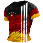 T-shirt imprimé drapeau allemand pour hommes | Col rond