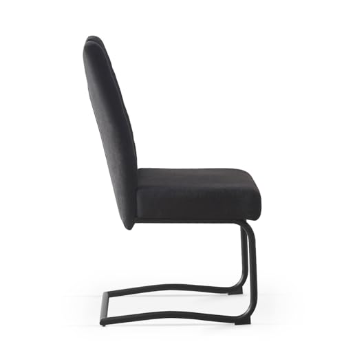 B&D home 2er-Set  Freischwinger Esszimmerstühle 'Sofia' | Modern Design in Anthrazit