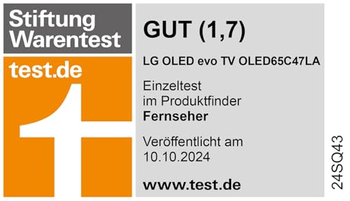 LG 'OLED evo' TV (65 inches - 165 cm): α9 Gen7 4K AI Processor | OLED65C47LA