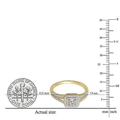 DazzlingRock 'Princess &amp; Round Collection' (K2322-14KY-10) 14K yellow gold, round cut, J diamond