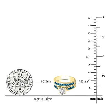 DazzlingRock Collection (DR1882-1834-14KY-6.5) 14K yellow gold, round cut, (K) blue diamond