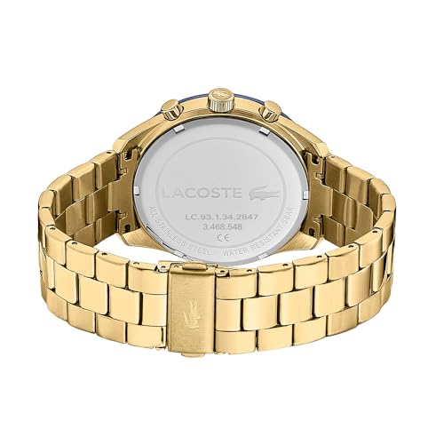 Lacoste Chronograph Quarz Uhr für Herren (2011096) aus 'Kollektion Boston' mit goldfarben Edelstahlarmband