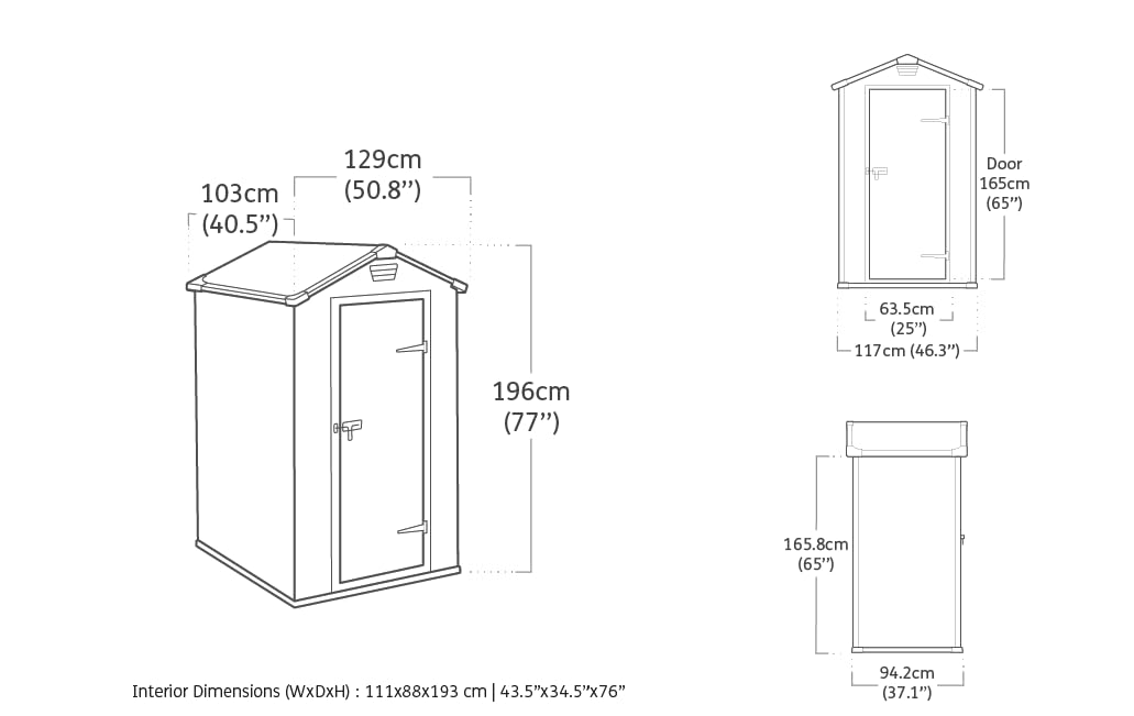 Keter Manor Gartenhaus (4x3) auch für kleine Gärten: Wetterfest, Kunststoff, Grau