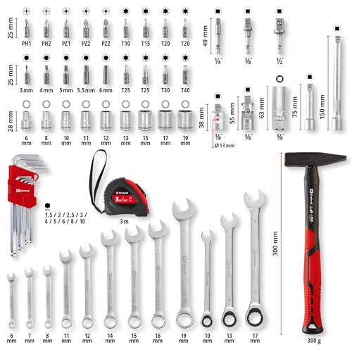 Original Einhell E-CASE 80-piece tool case (tool set for the workshop or at home)