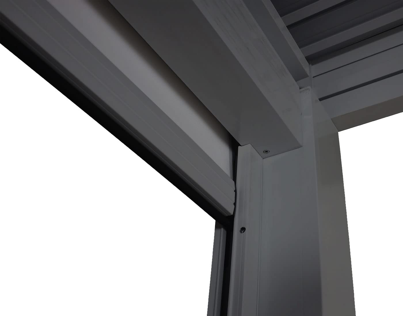 Pergola (HWC-L46) Garden slatted gazebo with side wall roller blind (3x4m): Stormproof, aluminum frame