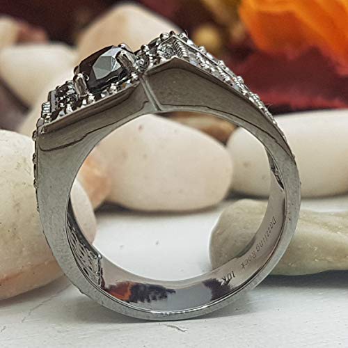 DazzlingRock Collection (KS715-12) 10K White Gold, Round Black Diamond