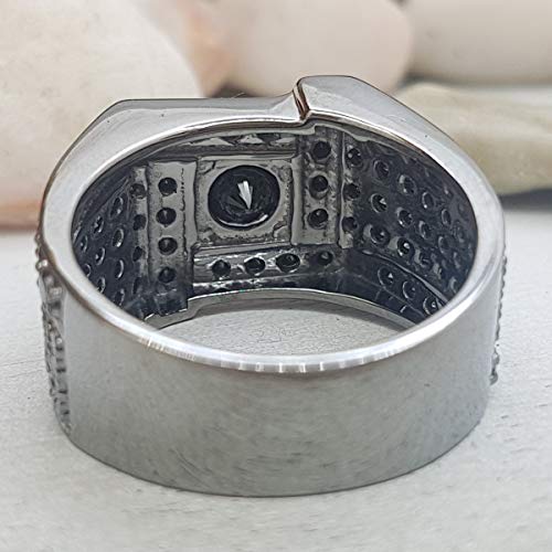 DazzlingRock Collection (KS715-12) 10K White Gold, Round Black Diamond