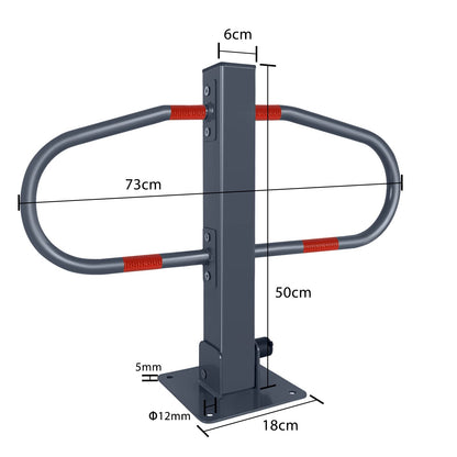 FIVMEN Galvanized Parking Barrier | Foldable with Keys and Reflective Stickers
