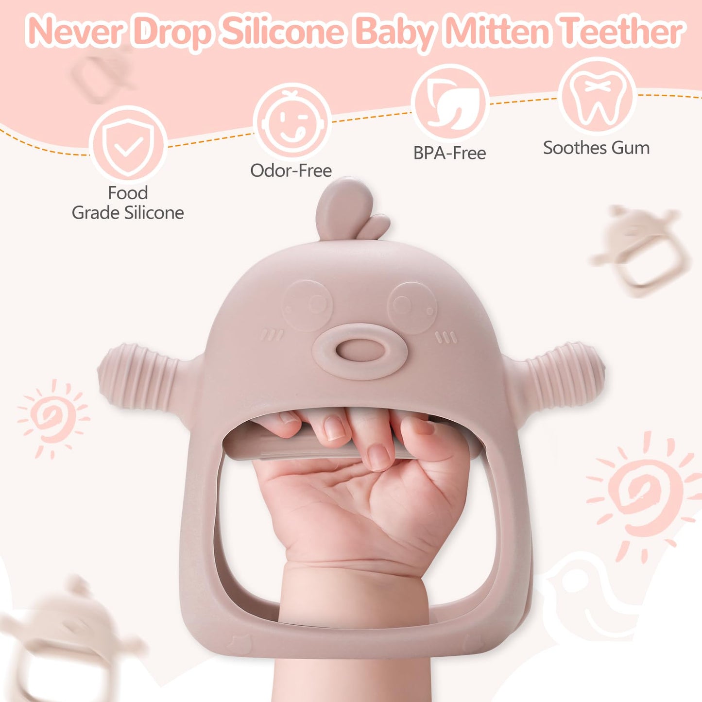 WEST STORY Baby Fruit Sucker, Teething Toy (5x Silicone Suckers in 3 Sizes)