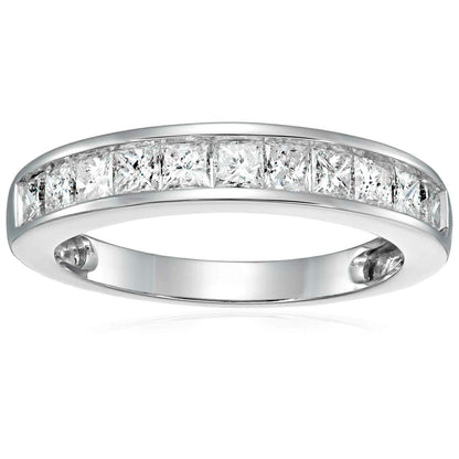 Vir Jewels Prinzessschliff 14 Kt Weißgold Diamant-Damenring: Weiß/Crystal (J)
