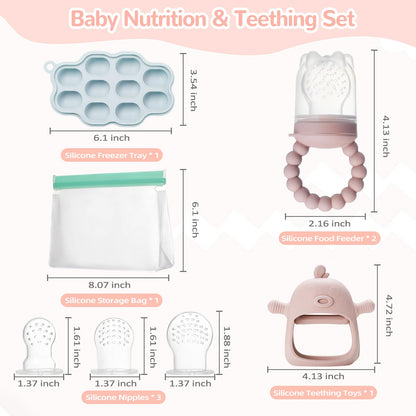 WEST STORY Baby Fruit Sucker, Teething Toy (5x Silicone Suckers in 3 Sizes)