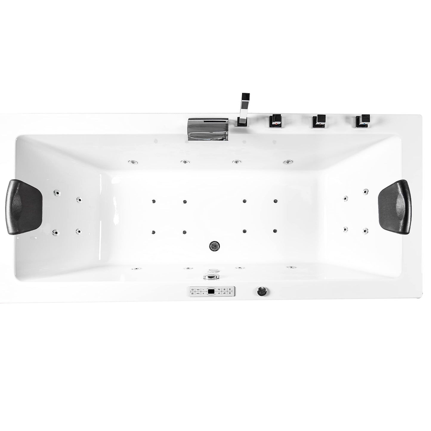 Basera® Premium Indoor-Whirlpool 'Naxos' mit 24 Massagedüsen: Heizung, LED, Touchpanel, Bluetooth