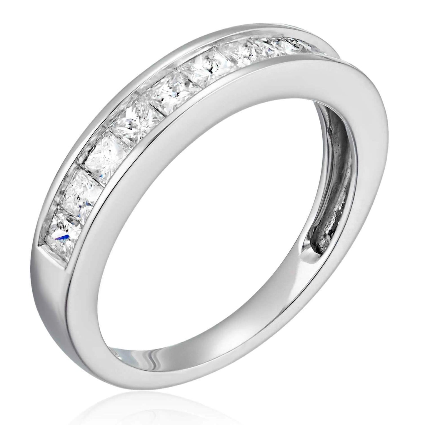Vir Jewels Prinzessschliff 14 Kt Weißgold Diamant-Damenring: Weiß/Crystal (J)
